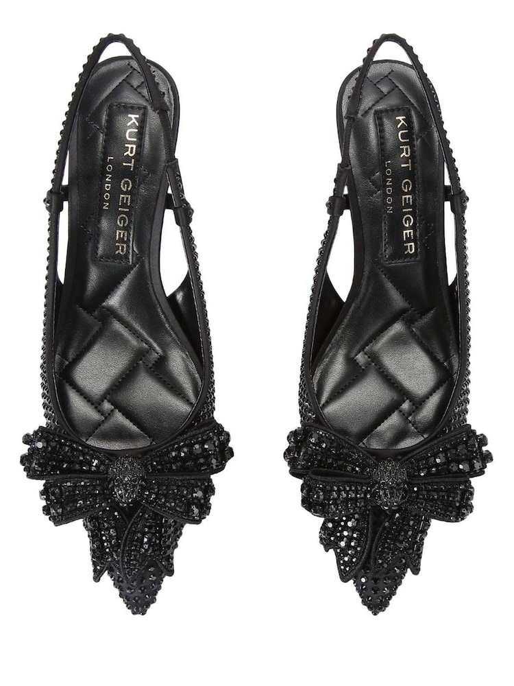 Kurt Geiger London Belgavia Bow Crystal Black Shoes - Image 5 of 5