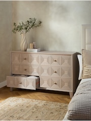 Light Grey Thalia Solid Mango Wood 6 Drawer Wide Chest of Drawers - Image 3 of 9