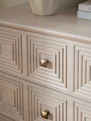 Light Grey Thalia Solid Mango Wood 6 Drawer Wide Chest of Drawers - Image 4 of 9