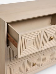Light Grey Thalia Solid Mango Wood 6 Drawer Wide Chest of Drawers - Image 9 of 9
