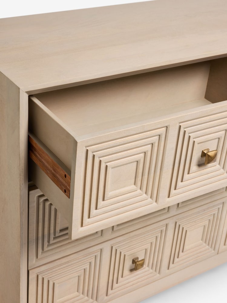 Light Grey Thalia Solid Mango Wood 6 Drawer Wide Chest of Drawers - Image 9 of 9
