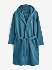 Lyle & Scott Blue 100% Cotton Enzo Hooded Bathrobe - Image 1 of 3