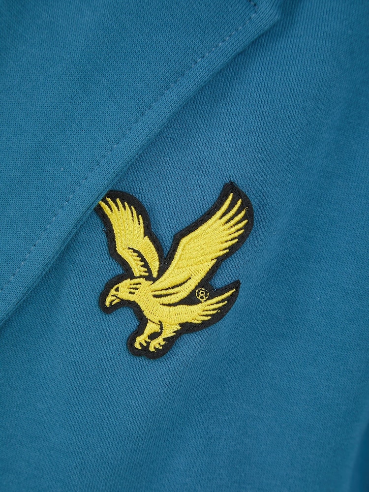 Lyle & Scott Blue 100% Cotton Enzo Hooded Bathrobe - Image 2 of 3
