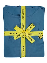 Lyle & Scott Blue 100% Cotton Enzo Hooded Bathrobe - Image 3 of 3