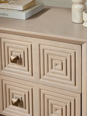 Light Grey Thalia Solid Mango Wood 3 Drawer Wide Bedside Table - Image 8 of 9