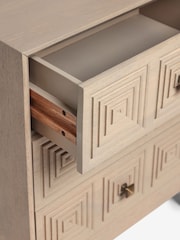 Light Grey Thalia Solid Mango Wood 3 Drawer Wide Bedside Table - Image 9 of 9