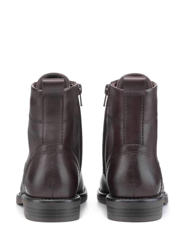 Hotter Brown Wide Fit Surrey Lace-Up/Zip Boots - Image 3 of 4