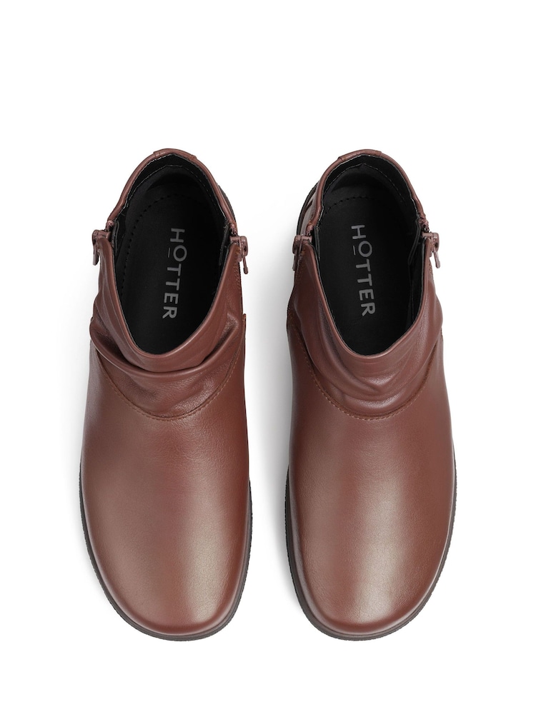 Hotter Brown Wide Fit Murmur Zip-Fastening Boots - Image 4 of 4