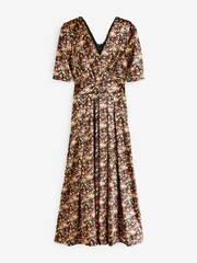 Jolie Moi Yellow Floral Print Velvet Maxi Dress - Image 7 of 7