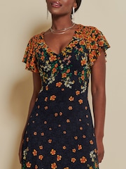 Jolie Moi Lace Floral Print Fit & Flare Maxi Dress - Bild 6 von 7