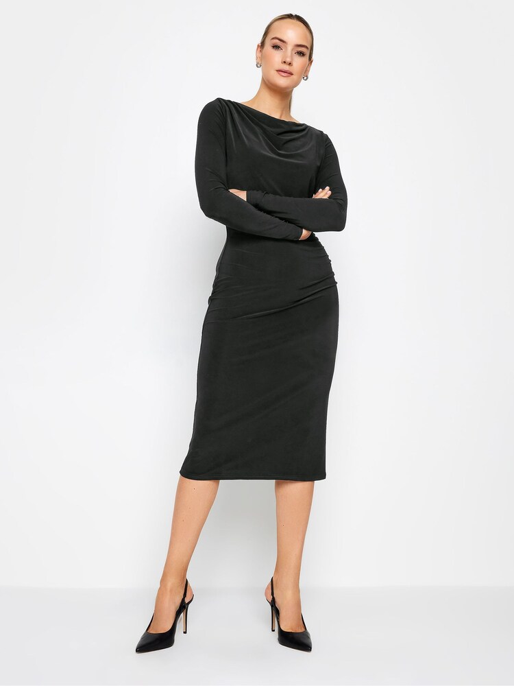 Long Tall Sally Black Long Sleeve Draped Dress - Image 1 of 4