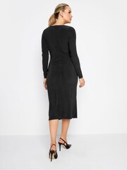Long Tall Sally Black Long Sleeve Draped Dress - Image 2 of 4