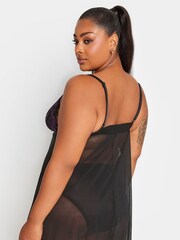 Yours Curve Purple Contrast Lace Babydoll Bra - Image 3 of 4