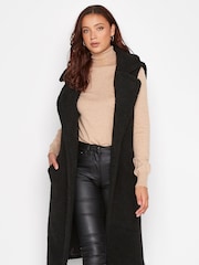 Long Tall Sally Black Teddy Longline Gilet - Image 1 of 4