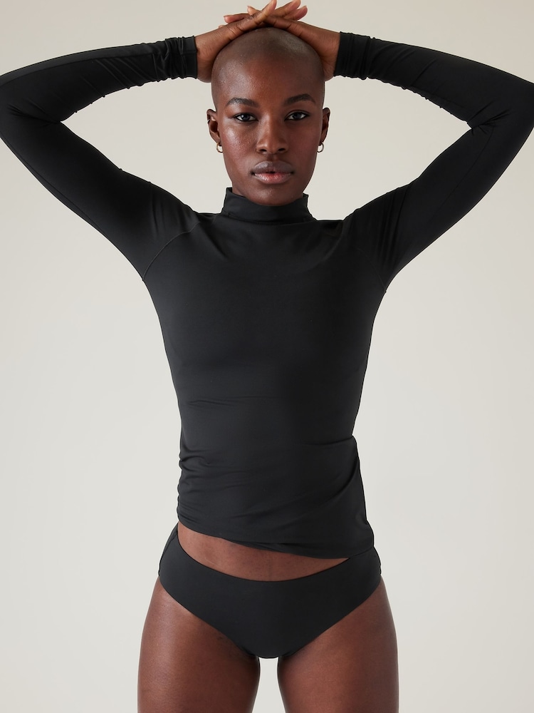 Athleta Black North Point Rash Guard - Image 1 of 3 Athleta Black North Point Rash Guard - Image 1 of 3