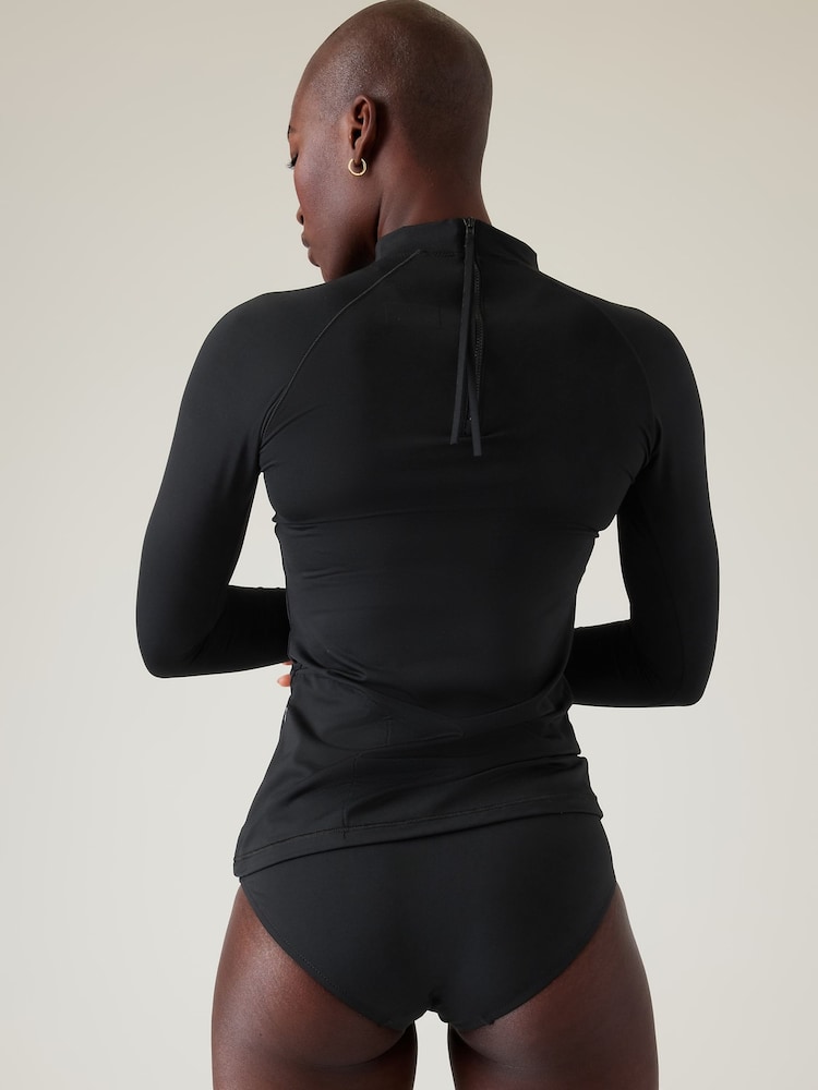 Athleta Black North Point Rash Guard - Image 2 of 3 Athleta Black North Point Rash Guard - Image 2 of 3