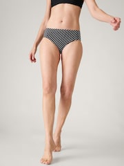 Athleta Black/White Stripe Clean Full Swim Bottom Bikini - Image 1 of 4