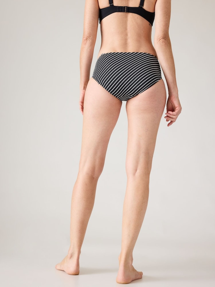 Athleta Black/White Stripe Clean Full Swim Bottom Bikini - Image 2 of 4