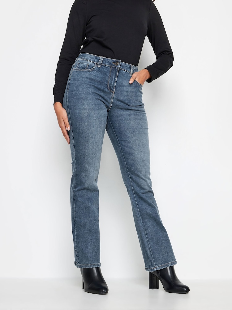 M&Co Blue Mid Wash Bootcut Jeans - Image 1 of 4
