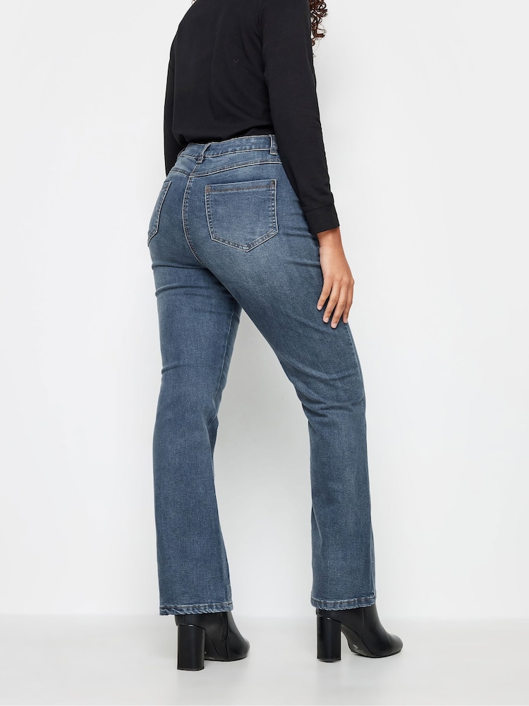 M&Co Blue Mid Wash Bootcut Jeans - Image 2 of 4
