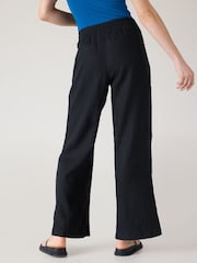 Athleta Black 100% Linen Retreat Wide Leg Trousers - Image 2 of 5