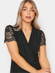 M&Co Black Light M&Co Angel Sleeve Shimmer Wrap Blouse - Image 4 of 4