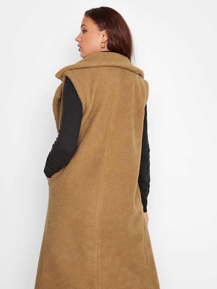 Long Tall Sally Brown Teddy Longline Gilet - Image 2 of 5