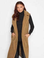 Long Tall Sally Brown Teddy Longline Gilet - Image 3 of 5