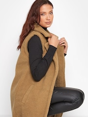 Long Tall Sally Brown Teddy Longline Gilet - Image 5 of 5