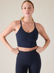 Athleta Blue Elation V Neck Longline Bra D-DD - Image 1 of 5