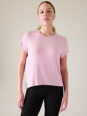 Athleta Pink With Ease Rib T-Shirt - Image 1 of 4