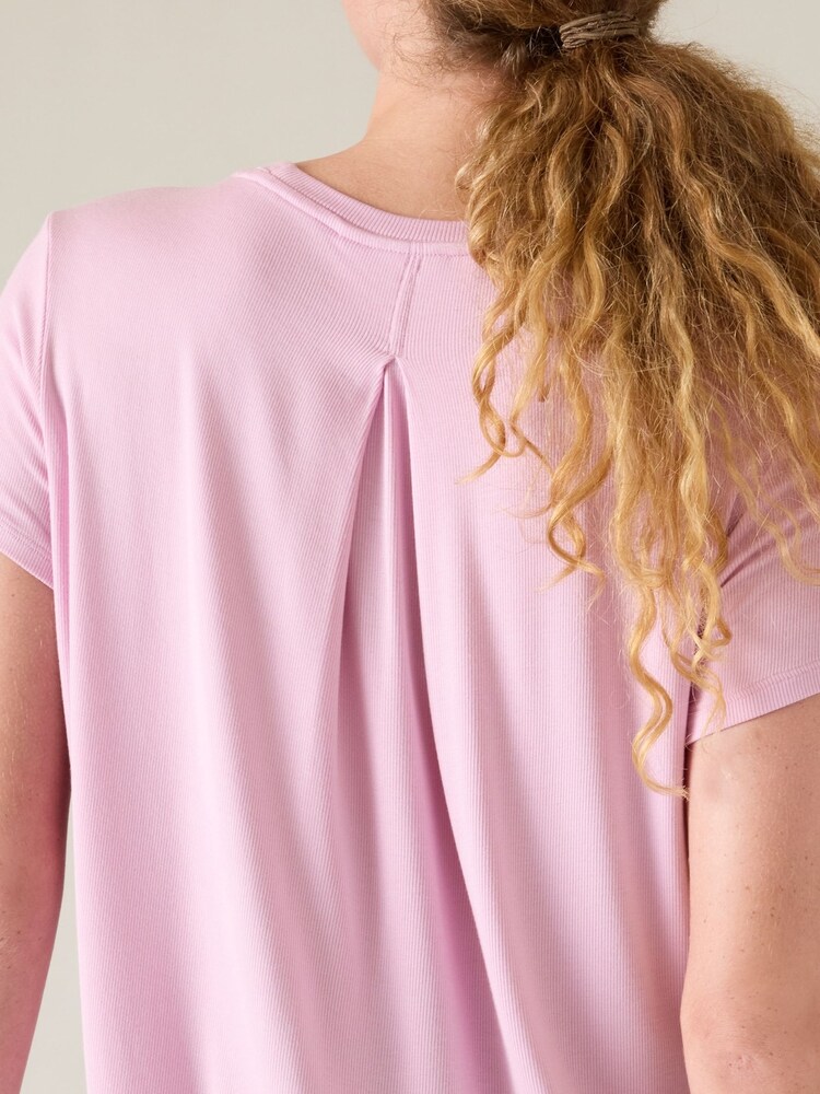 Athleta Pink With Ease Rib T-Shirt - Image 4 of 4 Athleta Pink With Ease Rib T-Shirt - Image 4 of 4