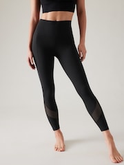 Athleta Black Salutation Mesh 7/8 Pocket Leggings - Image 1 of 5