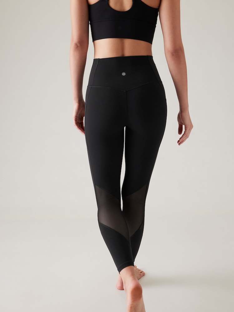 Athleta Black Salutation Mesh 7/8 Pocket Leggings - Image 2 of 5