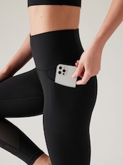 Athleta Black Salutation Mesh 7/8 Pocket Leggings - Image 4 of 5