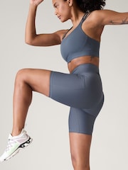 Athleta Blue Interval High Waisted 7" Pocket Shorts - Image 3 of 4
