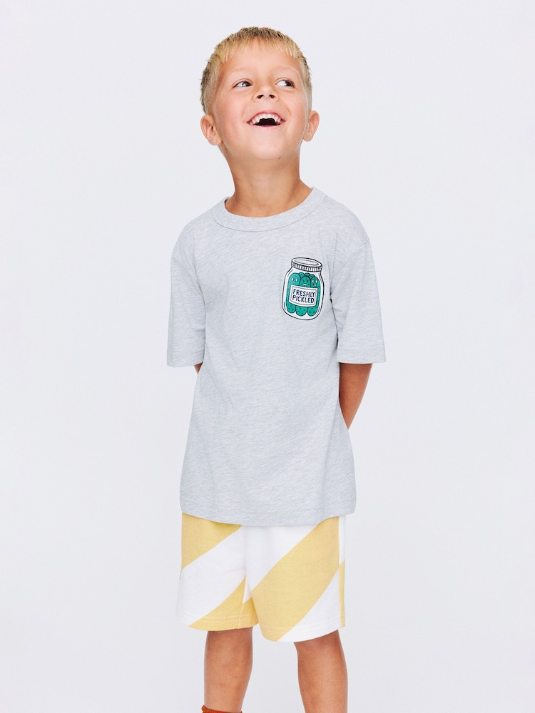Cotton On Grey Jonny Short Sleeve Back Graphic Print T-Shirt - Image 1 of 5 Cotton On Grey Jonny Short Sleeve Back Graphic Print T-Shirt - Image 1 of 5