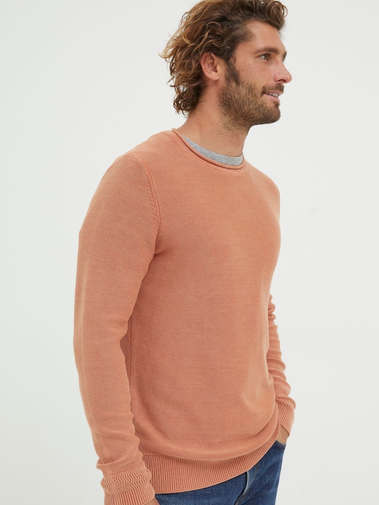 FatFace Orange Washed Crew Jumper - Image 1 of 5 FatFace Orange Washed Crew Jumper - Image 1 of 5
