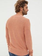 FatFace Orange Washed Crew Jumper - Image 2 of 5
