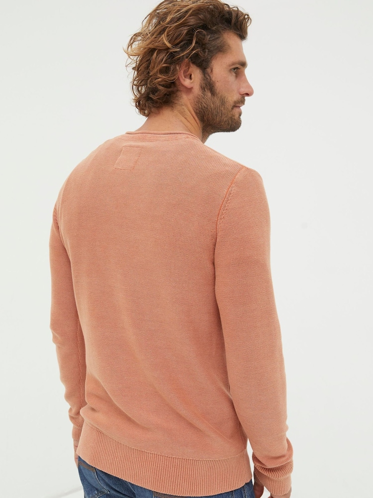 FatFace Orange Washed Crew Jumper - Image 2 of 5 FatFace Orange Washed Crew Jumper - Image 2 of 5