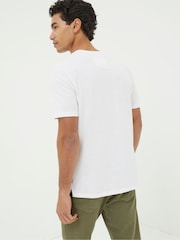 FatFace White 100% Cotton Woodside Slub Henley T-Shirt - Image 2 of 5