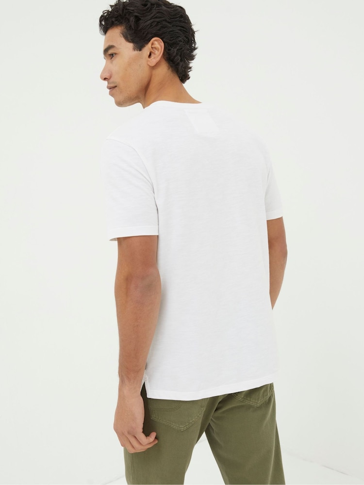 FatFace White 100% Cotton Woodside Slub Henley T-Shirt - Image 2 of 5 FatFace White 100% Cotton Woodside Slub Henley T-Shirt - Image 2 of 5