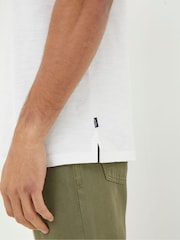 FatFace White 100% Cotton Woodside Slub Henley T-Shirt - Image 4 of 5