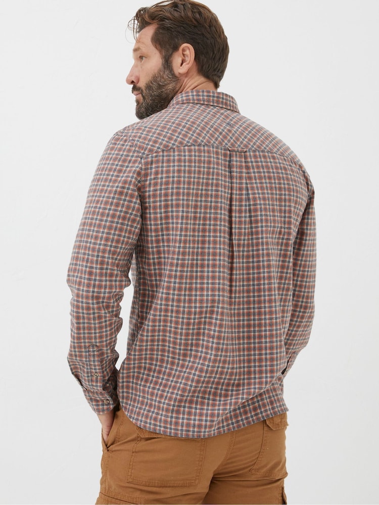 FatFace Burdon Orange Gingham Shirt - Image 2 of 5 FatFace Burdon Orange Gingham Shirt - Image 2 of 5