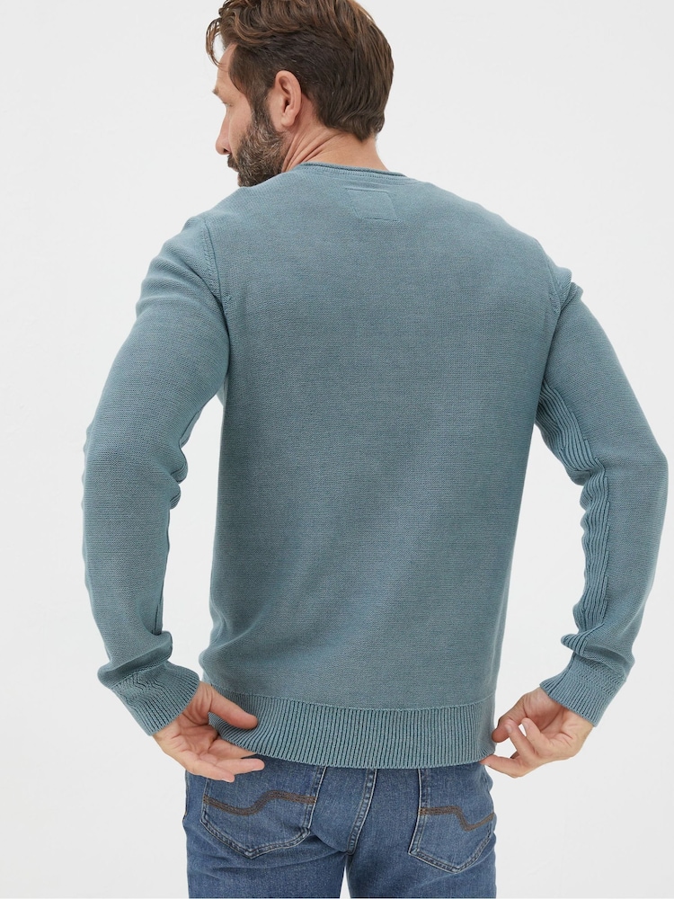 FatFace Berwick Green Washed Crew Jumper - Image 2 of 6