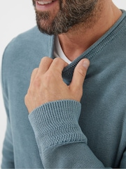 FatFace Berwick Green Washed Crew Jumper - Image 5 of 6