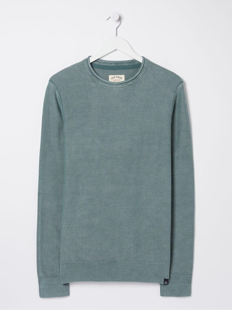 FatFace Berwick Green Washed Crew Jumper - Image 6 of 6