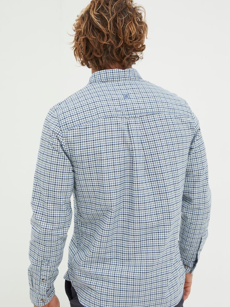 FatFace Benton Blue Gingham Shirt - Image 2 of 5 FatFace Benton Blue Gingham Shirt - Image 2 of 5