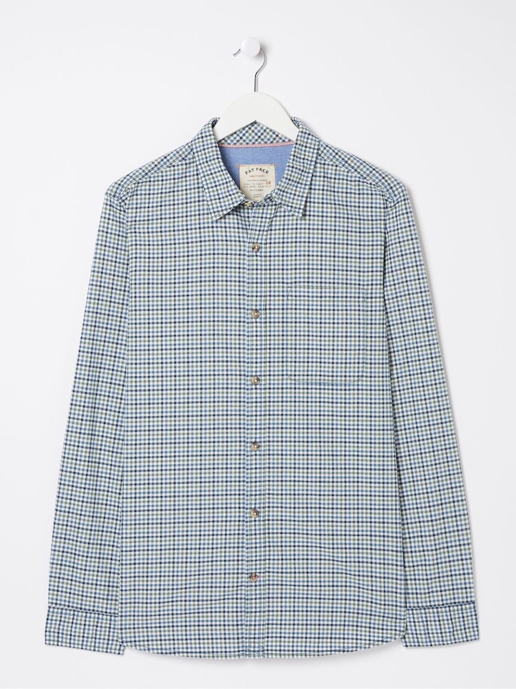 FatFace Benton Blue Gingham Shirt - Image 5 of 5 FatFace Benton Blue Gingham Shirt - Image 5 of 5