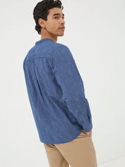 FatFace Blue Stripe Grandad Shirt - Image 2 of 5